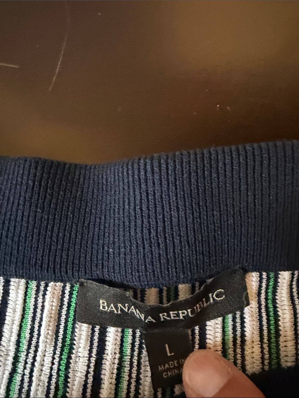 Banana Republic Navy, White & Green Striped Women's skirt